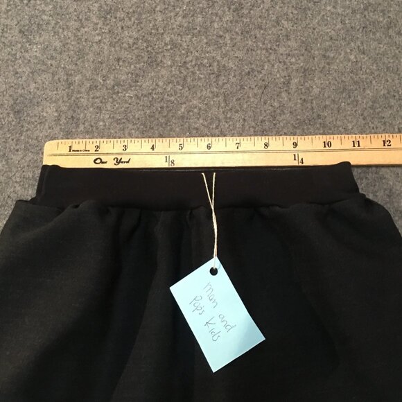 Skirt 100% Wool Girls 7/8 M Maxi Black Ruffle Tiered Neutral Mom and Pop's Kids - Picture 7 of 9